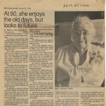 At 90, she enjoys the old days, but looks to the future