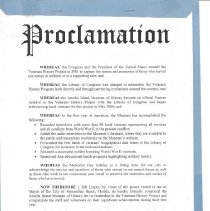 Veterans History Project Proclamation