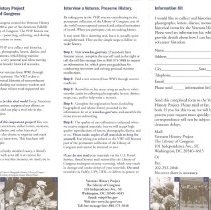 Veterans History Project Brochure Back