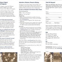 Veterans History Project Brochure Back