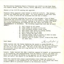 Restoration Foundation Minutes 1976