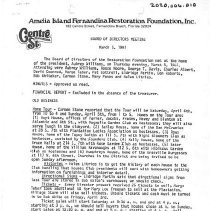 Restoration Foundation Minutes 1981