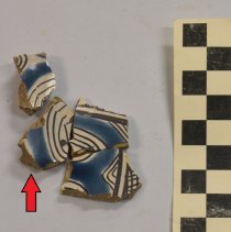 blue glazed potsherd