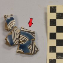 blue glazed posherd