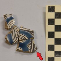 blue glazed potsherd