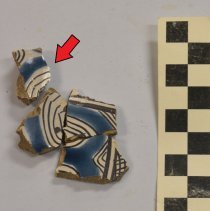 blue glazed potsherd