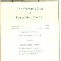 Fernandina Beach Women's Club Yearbooks (1951 - 1955)