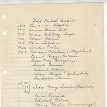 Gold Medal Award 1913-1944