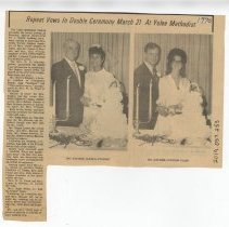 Mr. and Mrs. James S. Stevens repeat vows in double ceremony with Mr. and M