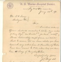 U.S Marine Hospital Service Letter