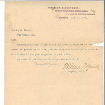 Letter regarding fire prevention cost