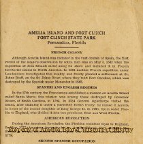 Amelia Island and Fort Clinch State Park brochure including map of fort