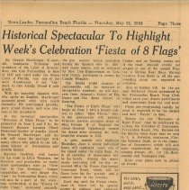 News-Leader, Fernandina Beach, Florida Historical Spectacular to HIghlight Week's Celebration 'Fiesta of 8 Flags'