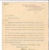 Letter regarding job expenditures