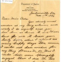 Letter to Miss Ada Hatcher