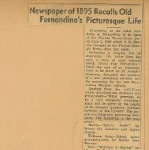 "Newspaper of 1895 Recalls Old Fernandina's Picturesque Life"