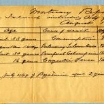 Mortuary Reports for Amelia Island, Florida and City of Fernandina