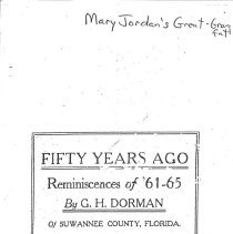 Fifty Years ago Reminiscenes of 1861-65 by G.H. Dorman