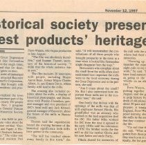 Historical Society presents forest products' heritage by Michelle Owens