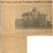 Old Town Landmark to House Historical Society