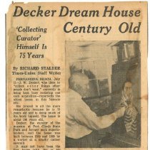 Decker Dream House Century Old by Richard Stalder, Times-Union Staff Writer