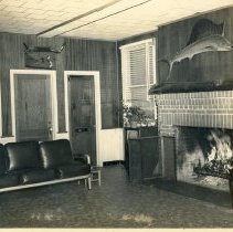 Interior of the Seaside Inn including fish and fireplace