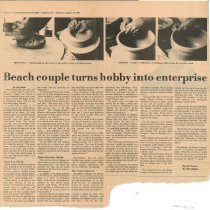 Newspaper Article  - About local ceramics artists, Lee and Dorothy Shank
