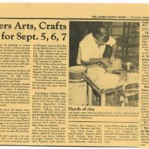 Newspaper Article  - About local ceramics artists, Lee and Dorothy Shank