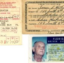 James C. Hutchins driver's license and identification cards.