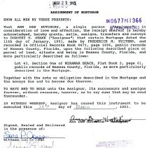 Agreement of Mortgage between Ann Dee Hutchins and Dorothy H. Shank