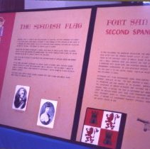 Spanish flag and Fort San Carlos displays