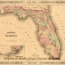 Johnson's Family Atlas 1865     Map of Florida