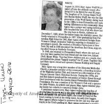 Biography--White, Mary Agnes Wolff