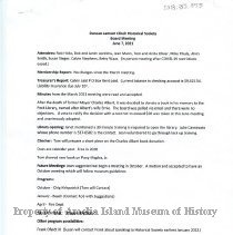 Clinch Historical Society 2021 and 2022 Records  (COVID) years)