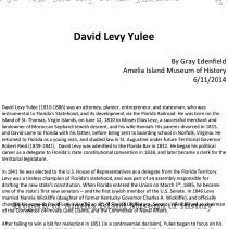 Biography--Yulee, David Levy (1 of 2 for 21st Century Documents)