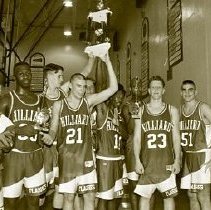 Basketball Award Hilliard and Pirates
FBHS Cheerleaders and Trophies

Orange Hall-- St. Mary's

Handwritten Sign/ Message
Mill