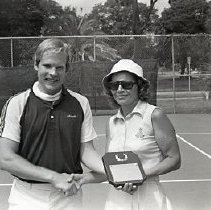 Lady and Men with Tennis Awards

"Randa Gowen" Award

FBHS Cheerleaders and Trophies

Orange Hall-- St. Mary's

Handwritten Sign/ Message
Mill