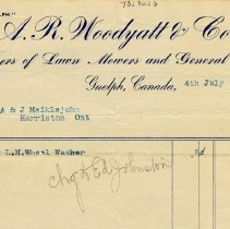 Invoice, A. R. Woodyatt & Co., 1900