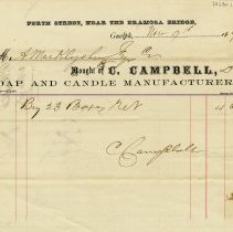 Receipt, C. Campbell, Soap & Candle Manufacturer, 1870
