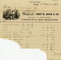 Invoice, John M. Bond & Co., 1870