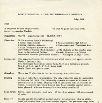 Guelph Chamber of Commerce Agenda, July 1966