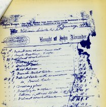 Figure 5: 1857 Invoice to Wm. Clarke from John Alexander