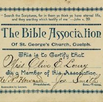 St. George's Bible Association Membership Card