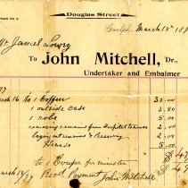 Invoice from John Mitchell, Undertaker, 1897