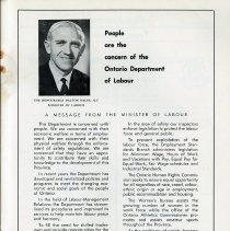 A Message from the Ontario Minister of Labour, p.35