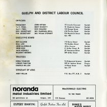 Executive Members of Guelph & District Labour Council, p.4
