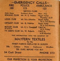 Emergency Numbers, back cover