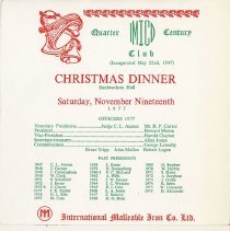 Quarter Century Club Dinner November, 1977
