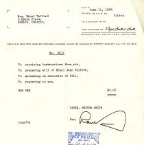 Letter to Mrs Ethel Telford