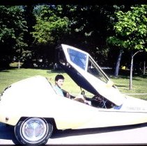 Kevin Mann at the Wheel of the Trimuter, June 1983